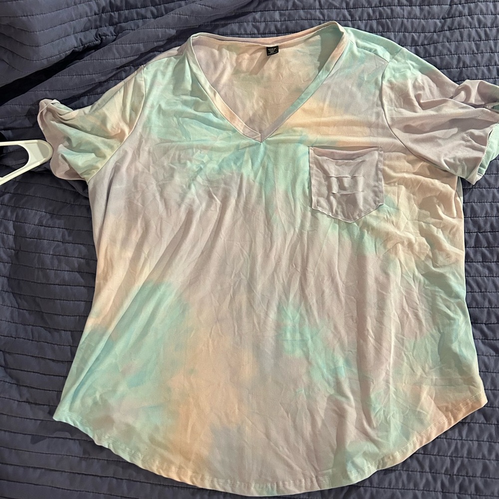 SHEIN Pastel Tie Dye Short Sleeve Tee